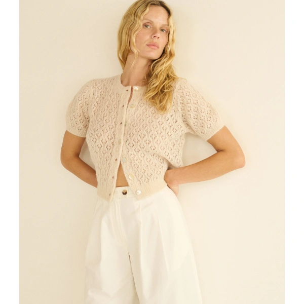 Doen Evelyn Cardigan in Heather Dogwood | Cardigans | Coveti, view 2