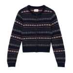 Doen Faustine Cardigan in Navy Dashwood Fair Isle | Cardigans | Coveti