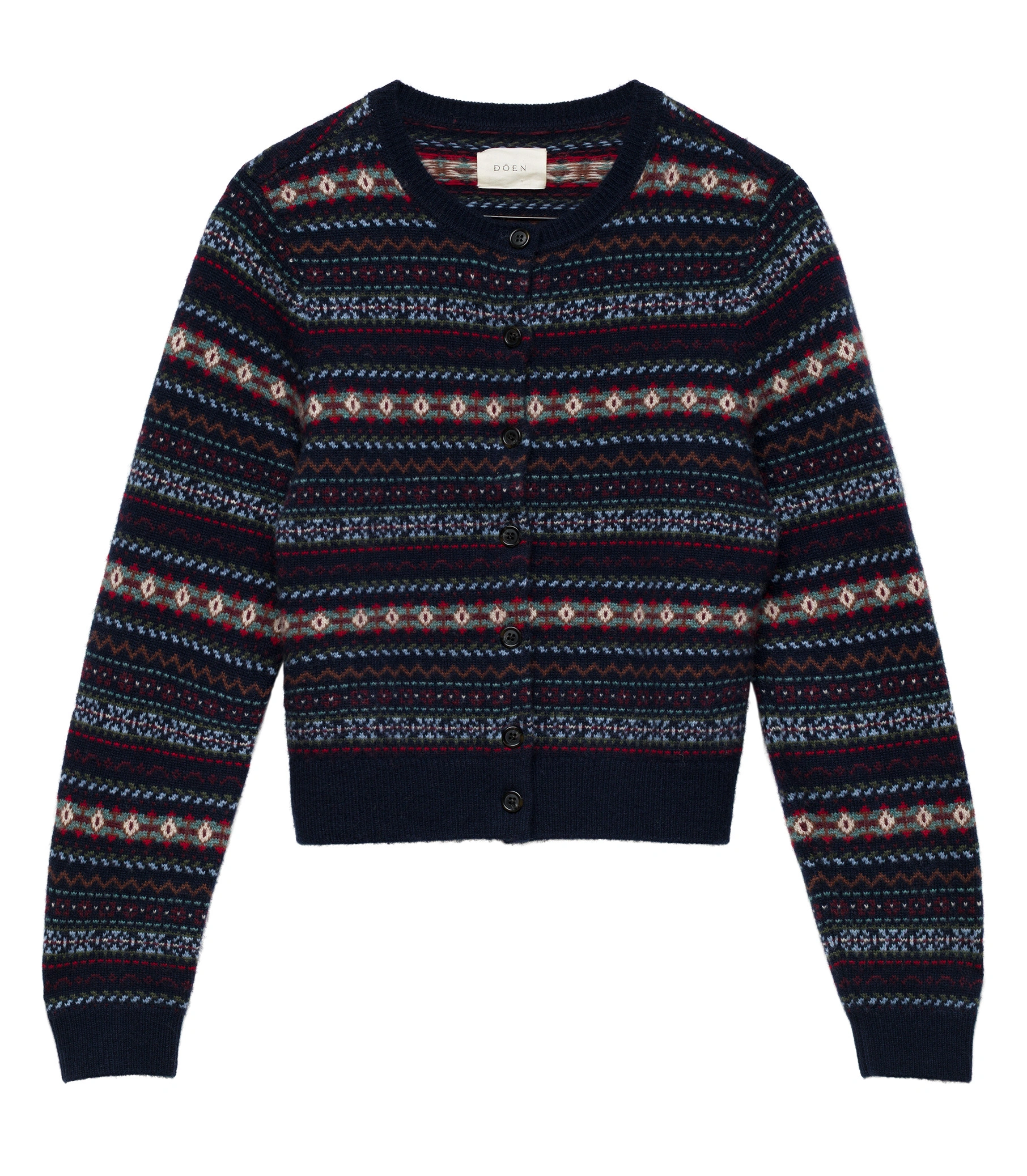 Doen Faustine Cardigan in Navy Dashwood Fair Isle Doen Faustine Cardigan in Navy Dashwood Fair Isle | Cardigans | Coveti