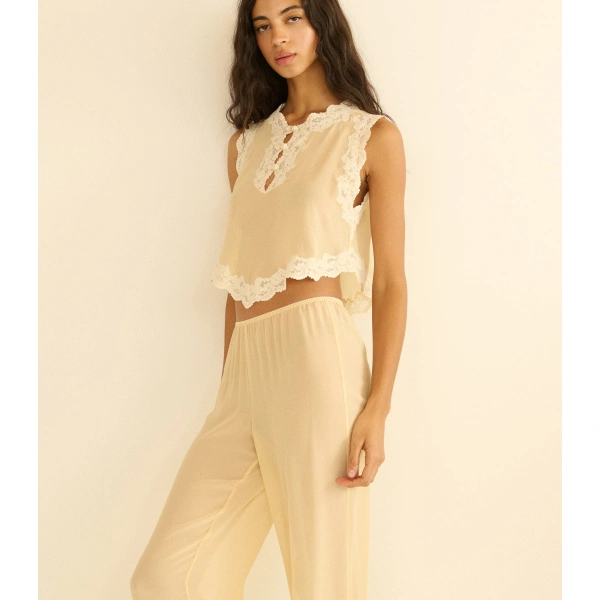 Doen Felise Pant in Shell | Pants | Coveti, view 3