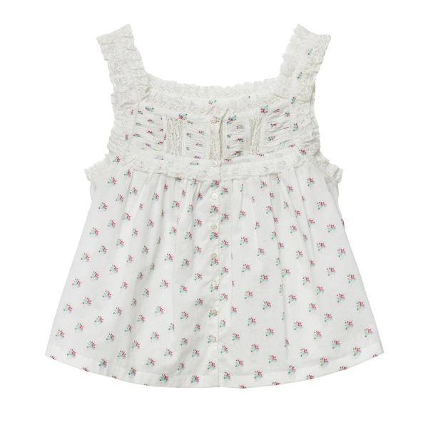 Doen Fidella Top in Petit Posy Calico | Blouses | Coveti