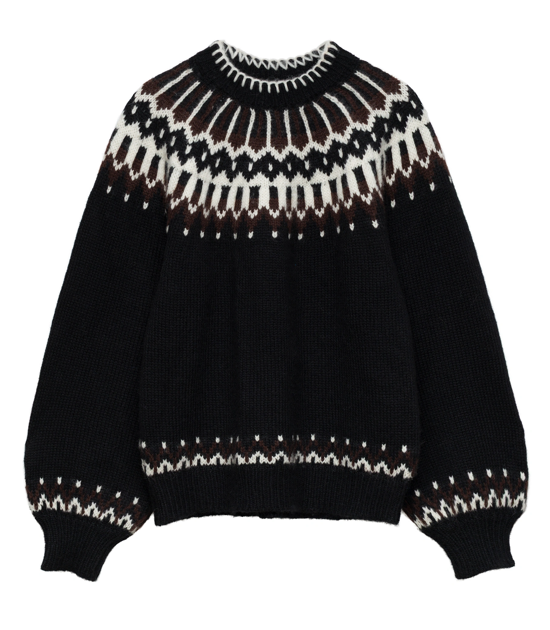 Doen Field Sweater in Black Aberdeen Fair Isle Doen Field Sweater in Black Aberdeen Fair Isle | Sweaters | Coveti