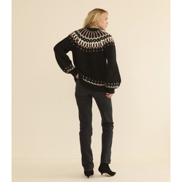 Doen Field Sweater in Black Aberdeen Fair Isle | Sweaters | Coveti, view 5