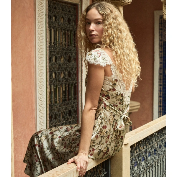 Doen Fiona Dress in Cerise et Fleur | Midi Dresses | Coveti, view 5