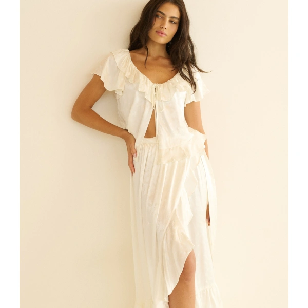 Doen Fiorenza Skirt in Salt | Midi Skirts | Coveti, view 3