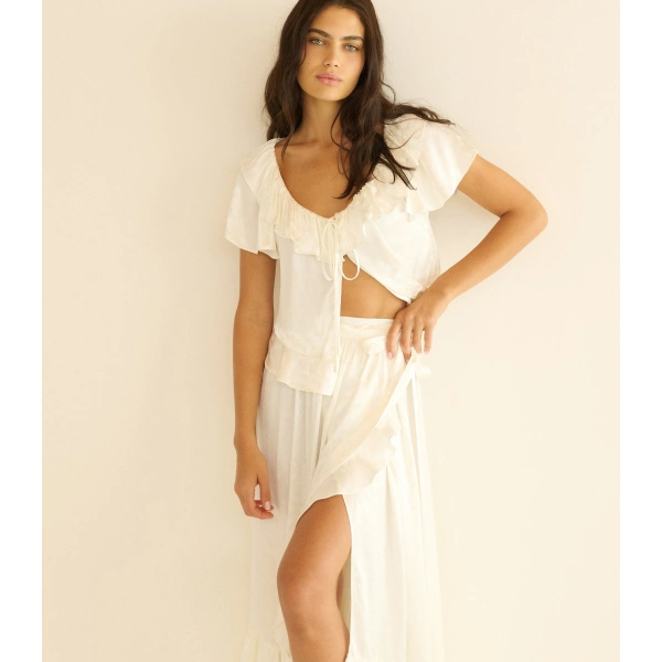 Doen Fiorenza Skirt in Salt | Midi Skirts | Coveti, view 5