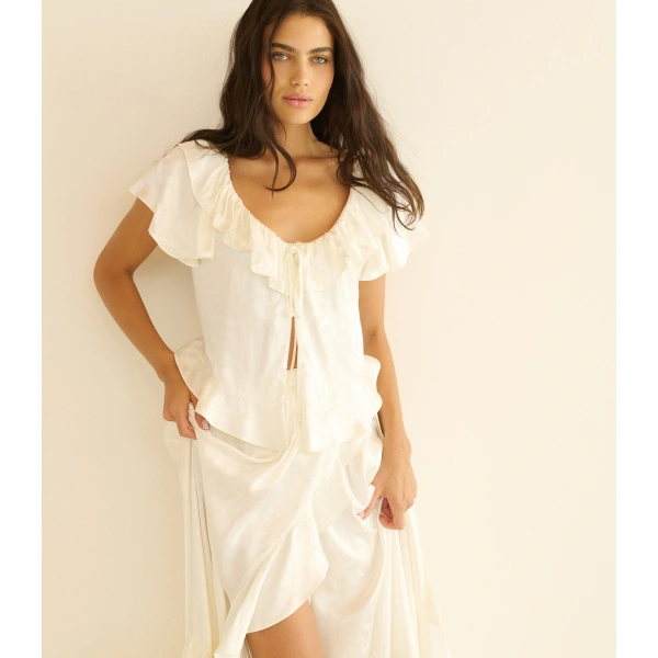 Doen Fiorenza Skirt in Salt | Midi Skirts | Coveti, view 6