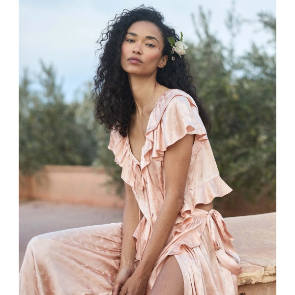 Doen Floriette Top in Peach Sorbet | Blouses | Coveti, view 5