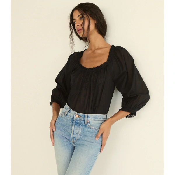 Doen Florine Top in Black | Blouses | Coveti, view 2
