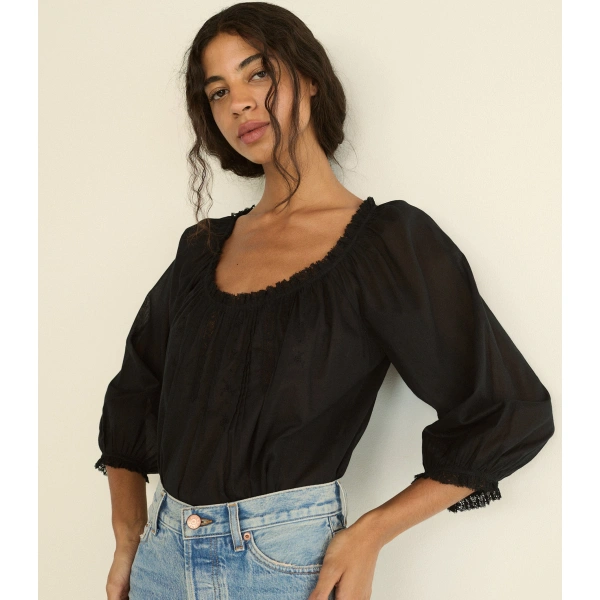 Doen Florine Top in Black | Blouses | Coveti, view 3