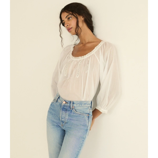 Doen Florine Top in Salt | Blouses | Coveti, view 2