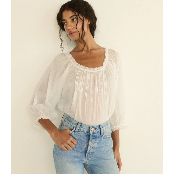 Doen Florine Top in Salt | Blouses | Coveti, view 3