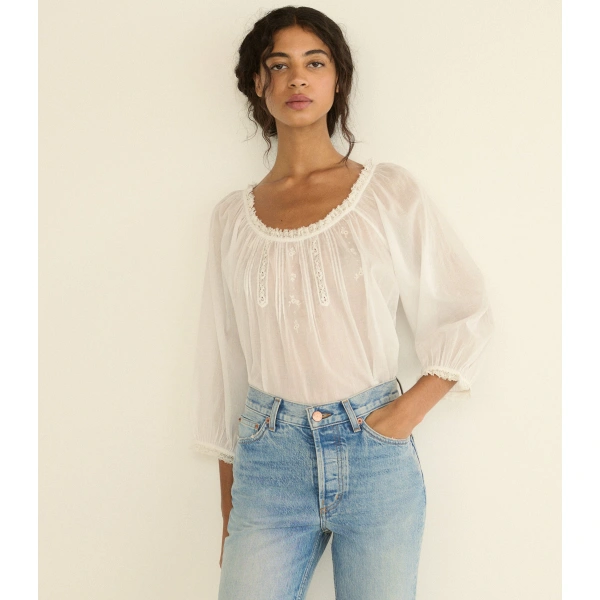Doen Florine Top in Salt | Blouses | Coveti, view 4