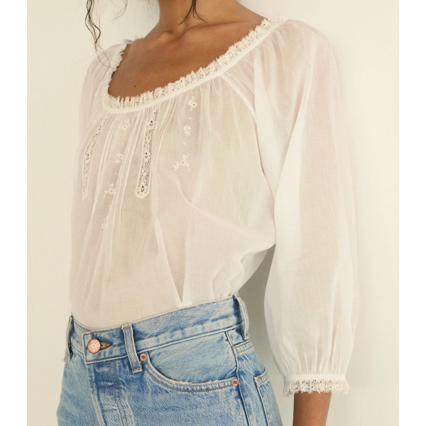 Doen Florine Top in Salt | Blouses | Coveti, view 5