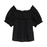 Doen Frances Top in Black | Blouses | Coveti