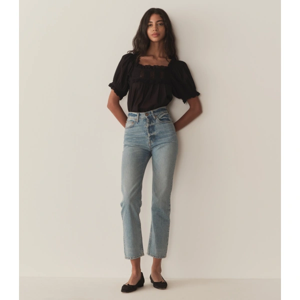 Doen Frances Top in Black | Blouses | Coveti, view 3