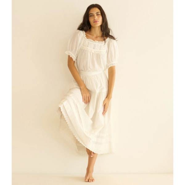Doen Frances Top in Salt Lace | Blouses | Coveti, view 3