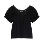 Doen Frederica Top in Black | Blouses | Coveti