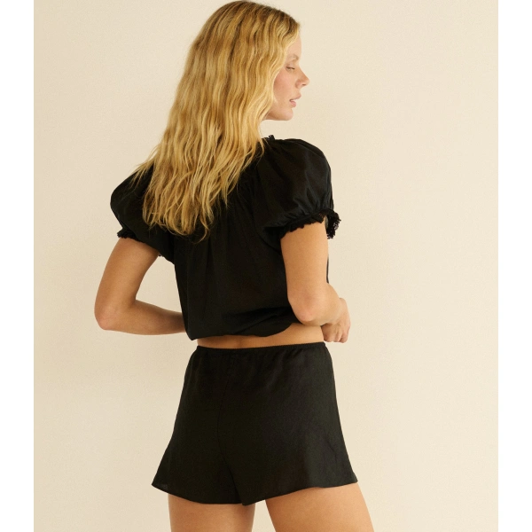 Doen Frederica Top in Black | Blouses | Coveti, view 4