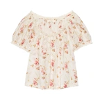 Doen Frederica Top in Blanc Prairie Rose | Blouses | Coveti