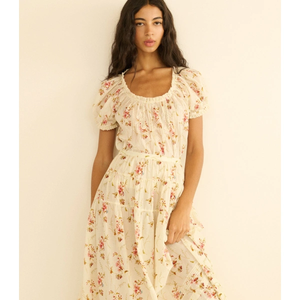 Doen Frederica Top in Blanc Prairie Rose | Blouses | Coveti, view 6