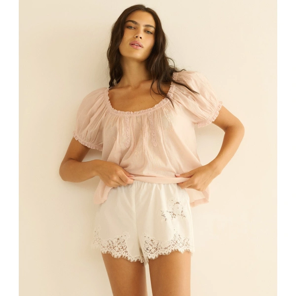Doen Frederica Top in Blush | Blouses | Coveti, view 4