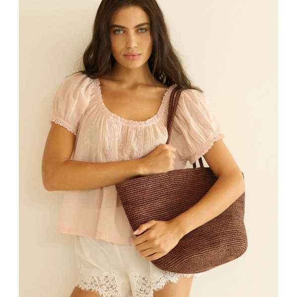 Doen Frederica Top in Blush | Blouses | Coveti, view 6