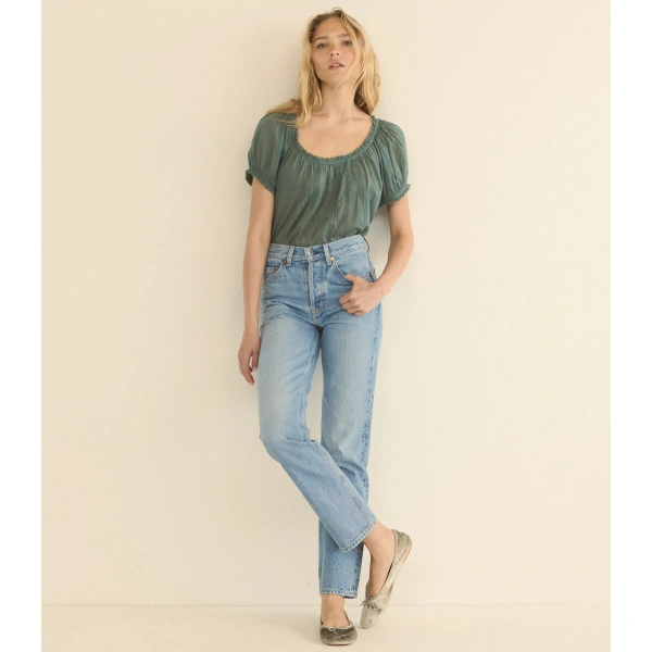 Doen Frederica Top in Seafare | Blouses | Coveti, view 3