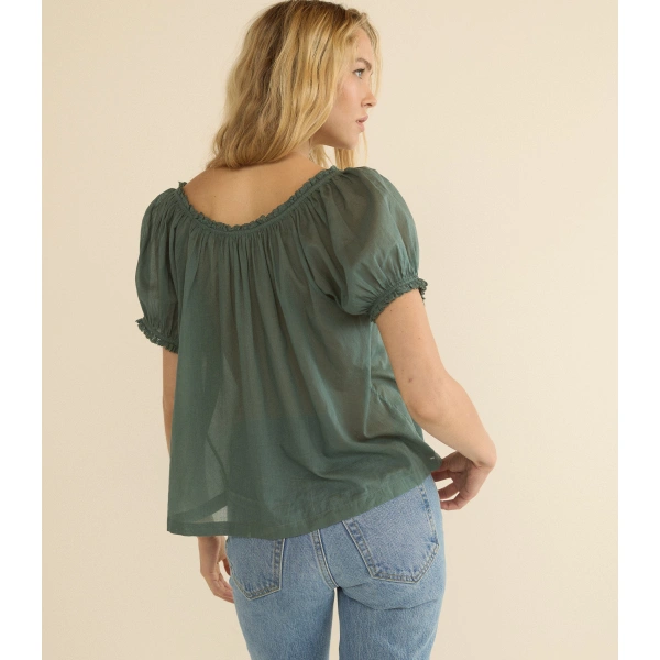 Doen Frederica Top in Seafare | Blouses | Coveti, view 5