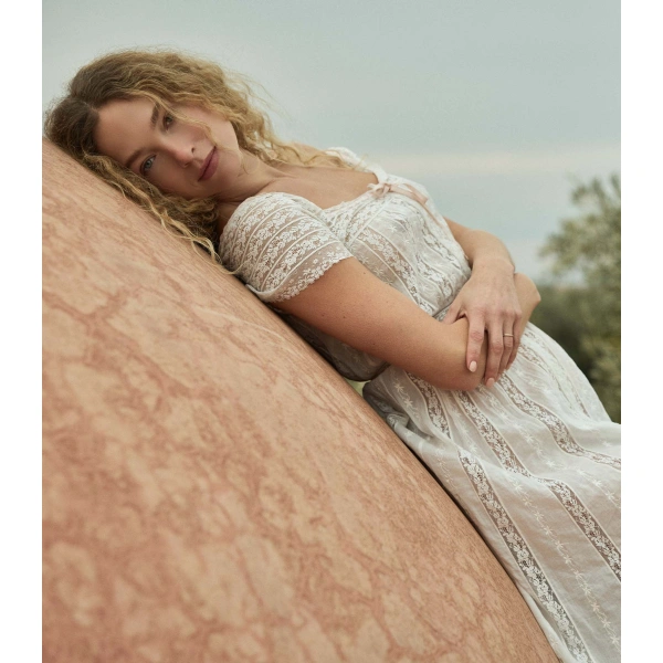 Doen Georgiana Dress in Salt | Midi Dresses | Coveti, view 3