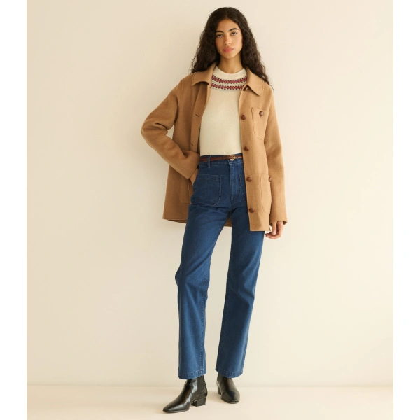 Doen Germain Coat in Light Khaki | Coats | Coveti, view 5