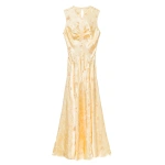 Doen Ginette Dress in Citrone Tappezzeria Jacquard | Midi Dresses | Coveti