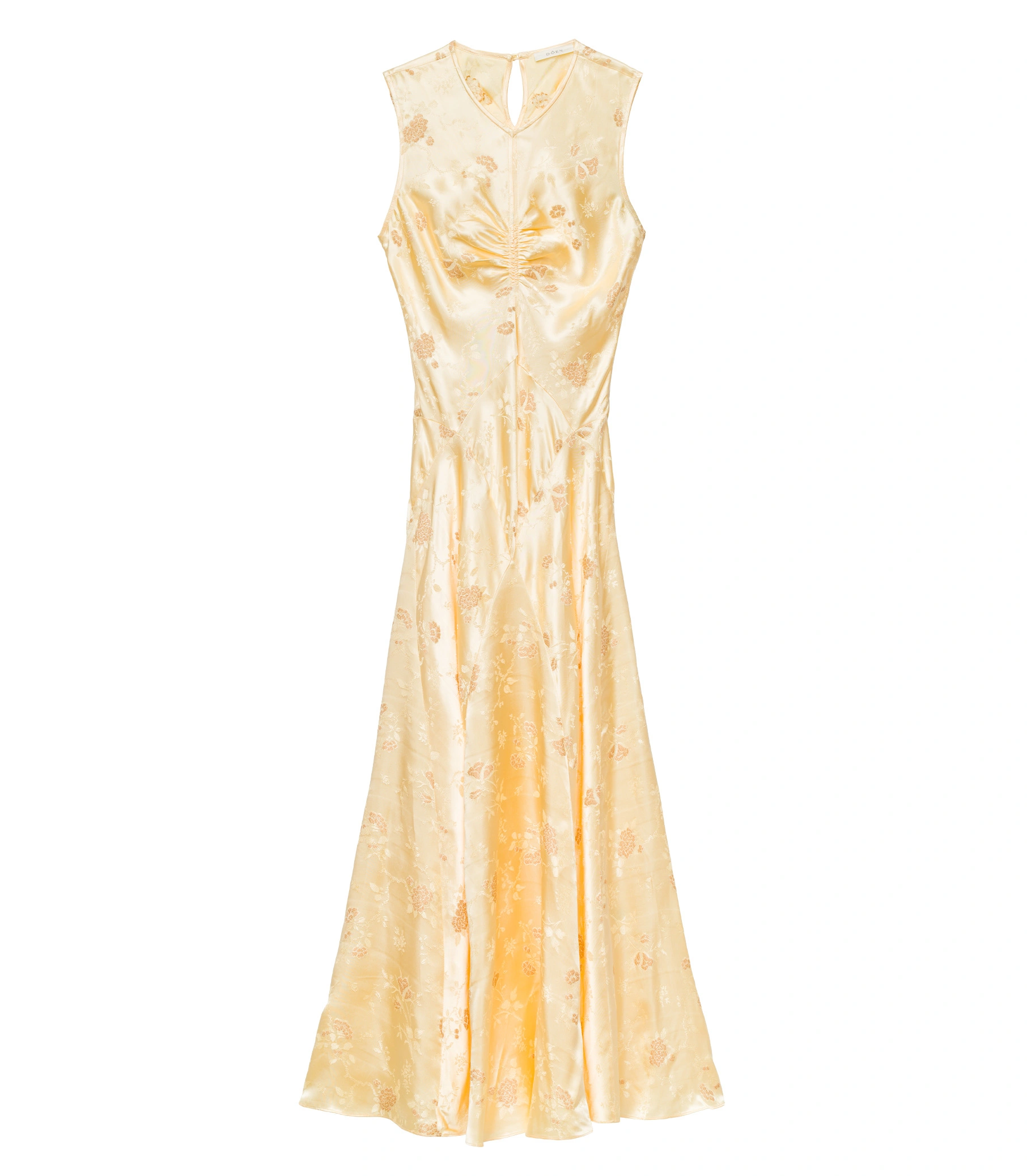 Doen Ginette Dress in Citrone Tappezzeria Jacquard Doen Ginette Dress in Citrone Tappezzeria Jacquard | Midi Dresses | Coveti