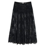 Doen Giorgine Lace Skirt in Black | Midi Skirts | Coveti