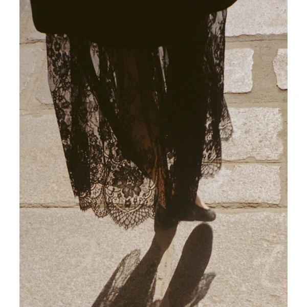 Doen Giorgine Lace Skirt in Black | Midi Skirts | Coveti, view 5