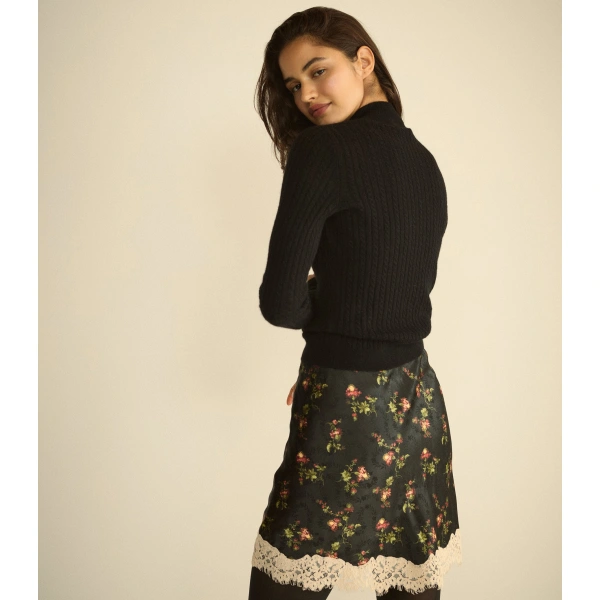 Doen Giulietta Skirt in Noir Hillside Thistles | Mini Skirts | Coveti, view 4