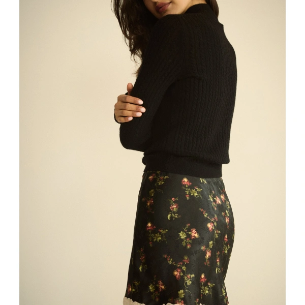 Doen Giulietta Skirt in Noir Hillside Thistles | Mini Skirts | Coveti, view 5