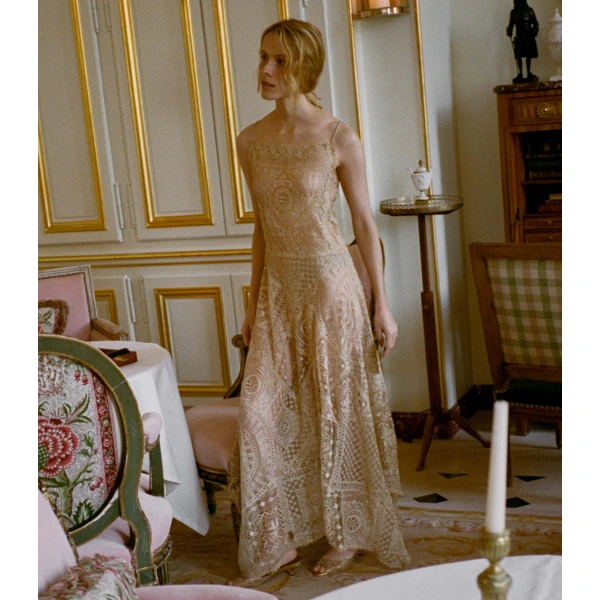 Doen Handkerchief Anniversary Dress in Paille | Midi Dresses | Coveti, view 4