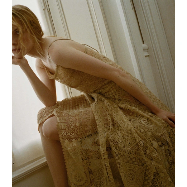 Doen Handkerchief Anniversary Dress in Paille | Midi Dresses | Coveti, view 6