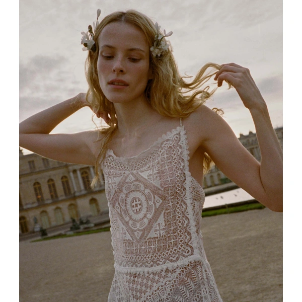 Doen Handkerchief Anniversary Dress in Salt | Midi Dresses | Coveti, view 3