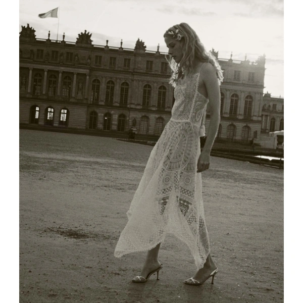 Doen Handkerchief Anniversary Dress in Salt | Midi Dresses | Coveti, view 6