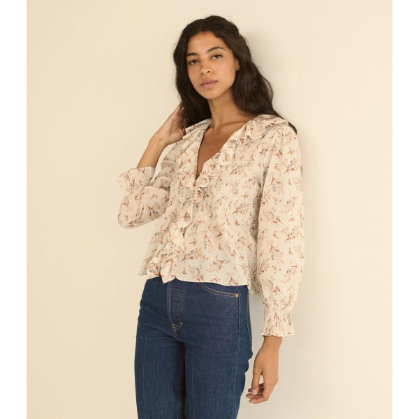 Doen Hardy Top in Crème Windswept Meadow | Blouses | Coveti, view 5