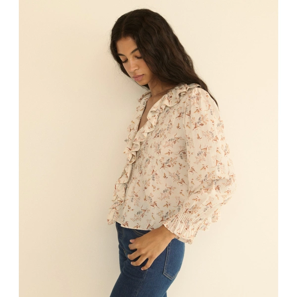 Doen Hardy Top in Crème Windswept Meadow | Blouses | Coveti, view 6