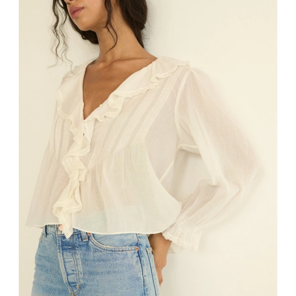Doen Hardy Top in Salt | Long Sleeve Tops | Coveti, view 2
