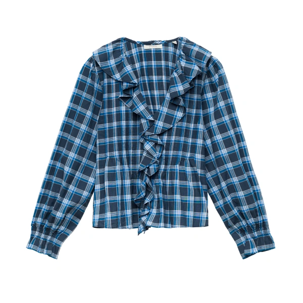 Doen Hardy Top in Valmont Plaid | Blouses | Coveti