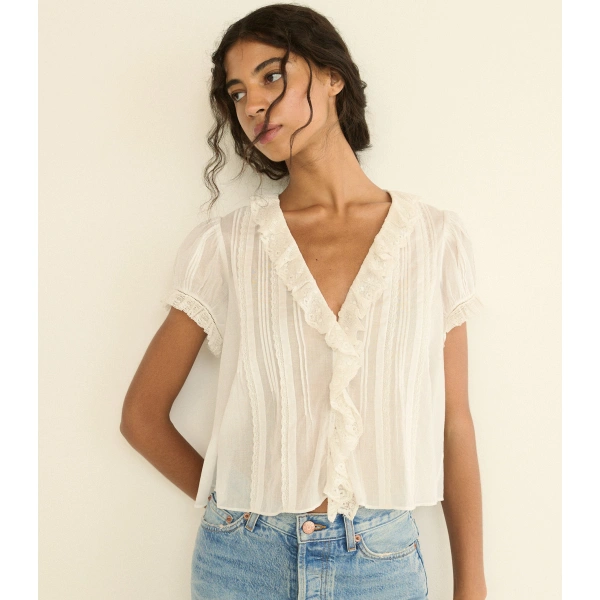 Doen Helena Top in Salt | Blouses | Coveti, view 3