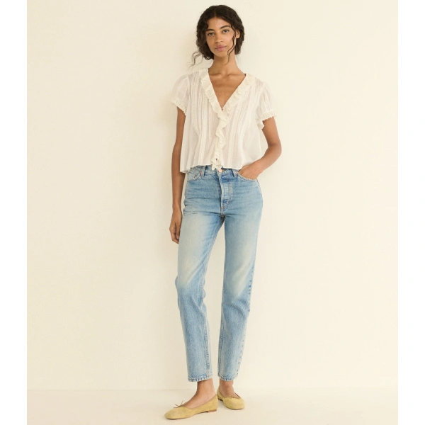 Doen Helena Top in Salt | Blouses | Coveti, view 6