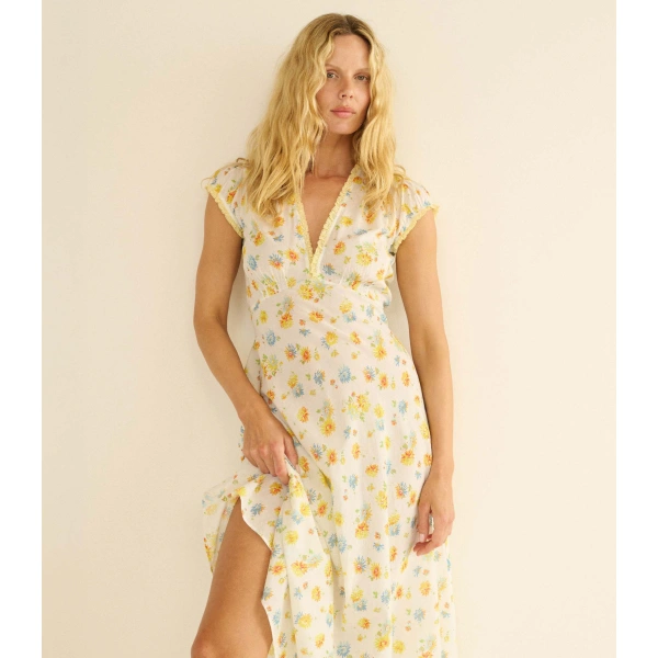 Doen Helia Dress in Dahlia Floral | Midi Dresses | Coveti, view 2