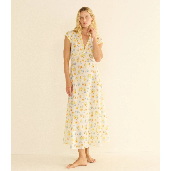 Doen Helia Dress in Dahlia Floral | Midi Dresses | Coveti, view 3