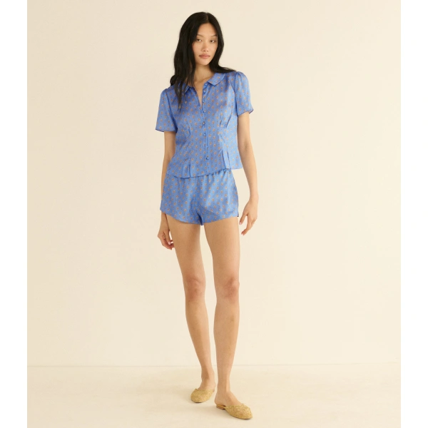 Doen Helie Top in Periwinkle Cadiz Foulard | Blouses | Coveti, view 4